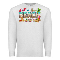 Oatmeal Heather the beach is my happy place Premium Sweatshirt - texasbilliewilder