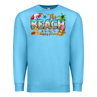 Ocean Blue the beach is my happy place Premium Sweatshirt - texasbilliewilder
