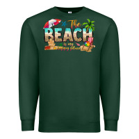 Sports Green the beach is my happy place Premium Sweatshirt - texasbilliewilder