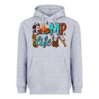 Heather Grey camp life Heavyweight Hoodie - texasbilliewilder
