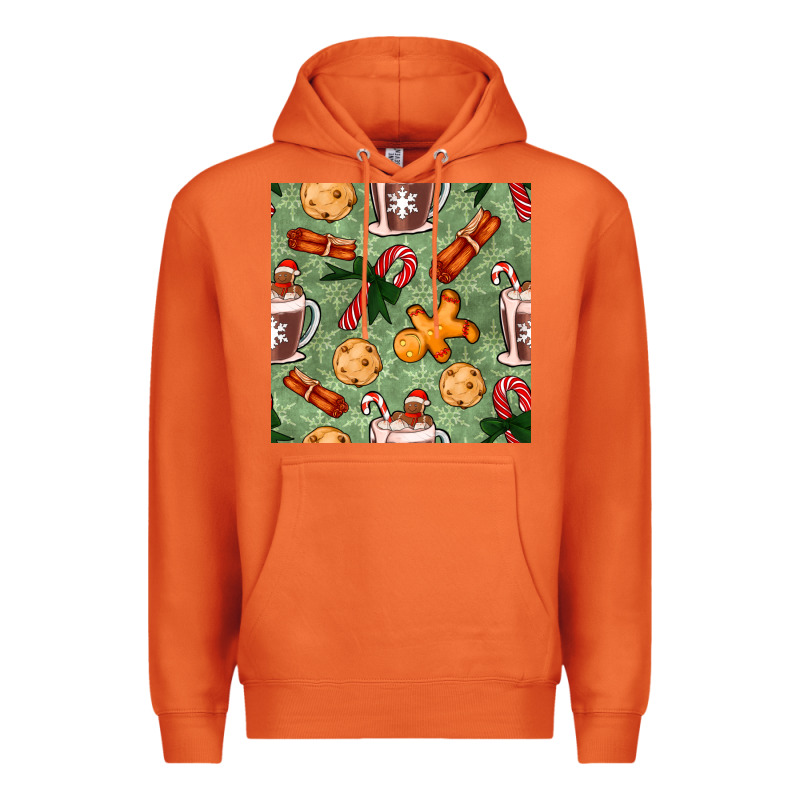 Christmas Hot Chocolate And Cookies Seamless Pattern Premium Hoodie by BundleAndBundleShop | Teevron