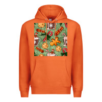 Carrot christmas hot chocolate and cookies seamless pattern Premium Hoodie - BundleAndBundleShop
