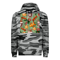 Slate Camo christmas hot chocolate and cookies seamless pattern Premium Hoodie - BundleAndBundleShop