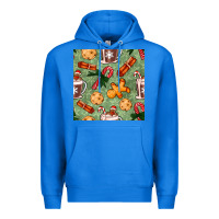 True Royal christmas hot chocolate and cookies seamless pattern Premium Hoodie - BundleAndBundleShop