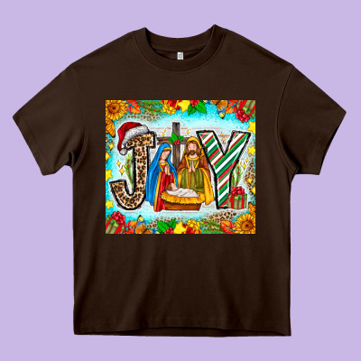 Joy Jesus Heavy Core Tee Designed By Cowhidedigitalart