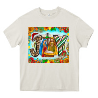 Cream joy jesus Heavy Core Tee - CowhideDigitalArt