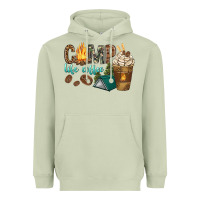 Matcha camp life coffee with coffee cup Heavyweight Hoodie - texasbilliewilder