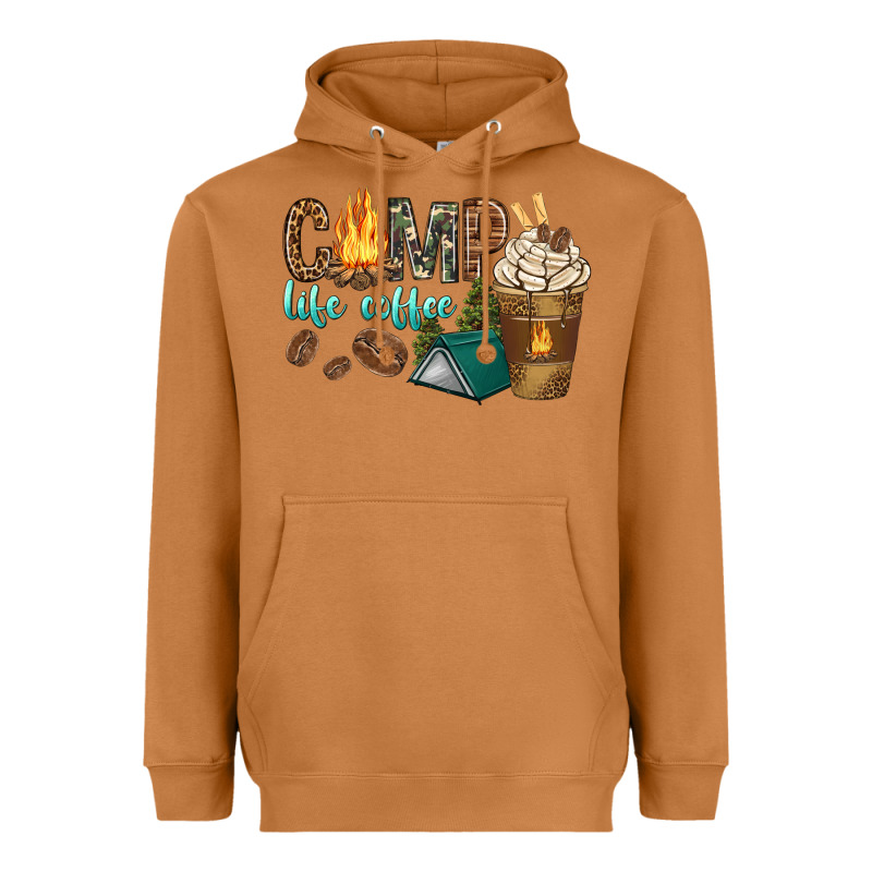 Camp Life Coffee With Coffee Cup Heavyweight Hoodie by texasbilliewilder | Teevron