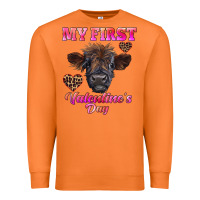 Carrot my first valentine's day highland calf Premium Sweatshirt - RanaPortraitStore