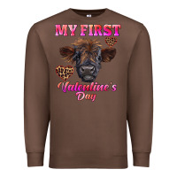 Chestnut my first valentine's day highland calf Premium Sweatshirt - RanaPortraitStore