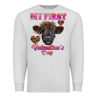 My First Valentine's Day Highland Calf Premium Sweatshirt | Teevron