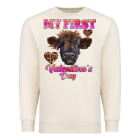 Sandshell my first valentine's day highland calf Premium Sweatshirt - RanaPortraitStore