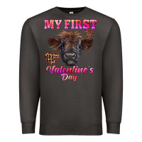 Smoke my first valentine's day highland calf Premium Sweatshirt - RanaPortraitStore