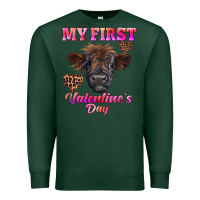 Sports Green my first valentine's day highland calf Premium Sweatshirt - RanaPortraitStore