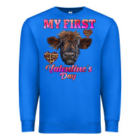 True Royal my first valentine's day highland calf Premium Sweatshirt - RanaPortraitStore
