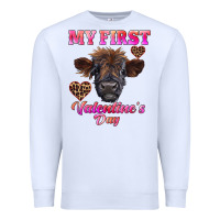 White my first valentine's day highland calf Premium Sweatshirt - RanaPortraitStore