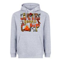 Heather Grey campers gonna camp western Heavyweight Hoodie - texasbilliewilder