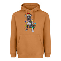 Meerkat Pitbull With Christmas Lights Heavyweight Hoodie - RanaPortraitStore