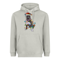 Moon Dust Pitbull With Christmas Lights Heavyweight Hoodie - RanaPortraitStore