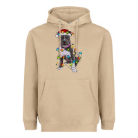 Mushroom Pitbull With Christmas Lights Heavyweight Hoodie - RanaPortraitStore