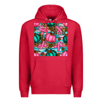 Cardinal breast cancer awareness with pumpkins seamless pattern Premium Hoodie - BundleAndBundleShop