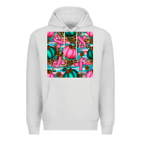 Dove Grey breast cancer awareness with pumpkins seamless pattern Premium Hoodie - BundleAndBundleShop