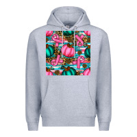 Heather Grey breast cancer awareness with pumpkins seamless pattern Premium Hoodie - BundleAndBundleShop