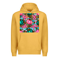 Mustard breast cancer awareness with pumpkins seamless pattern Premium Hoodie - BundleAndBundleShop