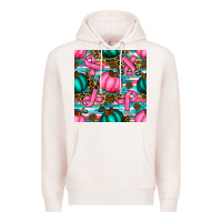 Pale Pink breast cancer awareness with pumpkins seamless pattern Premium Hoodie - BundleAndBundleShop