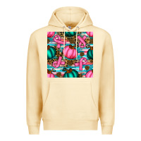 Pina Colada breast cancer awareness with pumpkins seamless pattern Premium Hoodie - BundleAndBundleShop