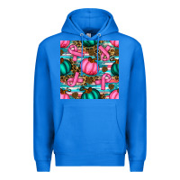 True Royal breast cancer awareness with pumpkins seamless pattern Premium Hoodie - BundleAndBundleShop