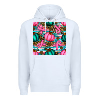 White breast cancer awareness with pumpkins seamless pattern Premium Hoodie - BundleAndBundleShop