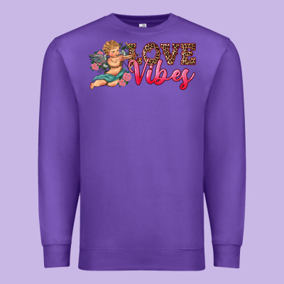 Love Vibes Cupid Premium Sweatshirt Designed By Ranaportraitstore