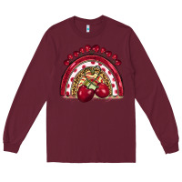 Burgundy cherry rainbow Long Sleeve Tee - BarkalooDesign