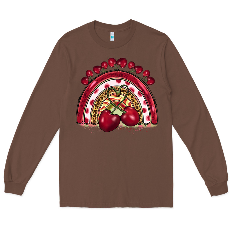 Cherry Rainbow Long Sleeve Tee by BarkalooDesign | Teevron