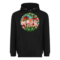 Black Christmas Pigs Heavyweight Hoodie - RanaPortraitStore