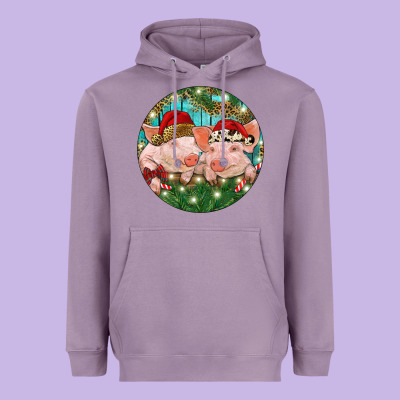 Heavyweight Hoodie Christmas Pigs