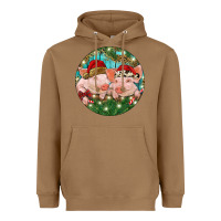 Toasted Coconut Christmas Pigs Heavyweight Hoodie - RanaPortraitStore