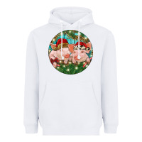 White Christmas Pigs Heavyweight Hoodie - RanaPortraitStore