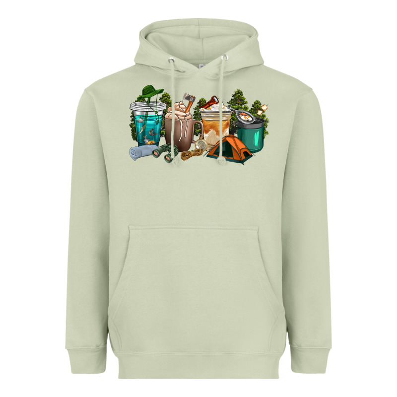Camping Coffee Cups Heavyweight Hoodie by texasbilliewilder | Teevron