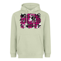 Matcha Pink Christmas Plaid Cowhide Pattern Background Heavyweight Hoodie - RanaPortraitStore