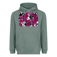 Sage Pink Christmas Plaid Cowhide Pattern Background Heavyweight Hoodie - RanaPortraitStore