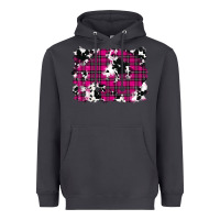 Smoke Pink Christmas Plaid Cowhide Pattern Background Heavyweight Hoodie - RanaPortraitStore