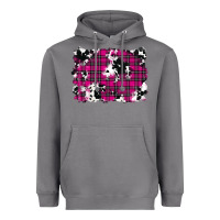 Storm Pink Christmas Plaid Cowhide Pattern Background Heavyweight Hoodie - RanaPortraitStore