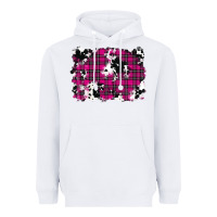 White Pink Christmas Plaid Cowhide Pattern Background Heavyweight Hoodie - RanaPortraitStore