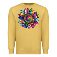 Antique Gold tie dye sunflower Premium Sweatshirt - texasbilliewilder
