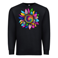 Black tie dye sunflower Premium Sweatshirt - texasbilliewilder