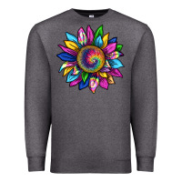 Charcoal Heather tie dye sunflower Premium Sweatshirt - texasbilliewilder