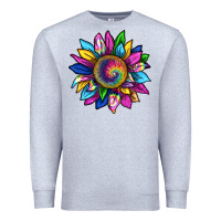 Heather Grey tie dye sunflower Premium Sweatshirt - texasbilliewilder
