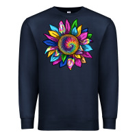 Navy tie dye sunflower Premium Sweatshirt - texasbilliewilder